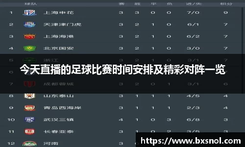 今天直播的足球比赛时间安排及精彩对阵一览